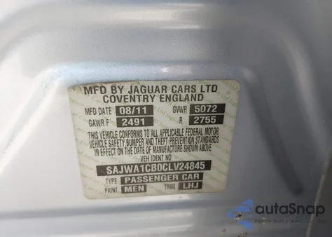 2012 Jaguar Xj from USA, damaged, VIN SAJWA1CB0CLV24845